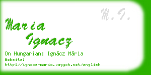 maria ignacz business card